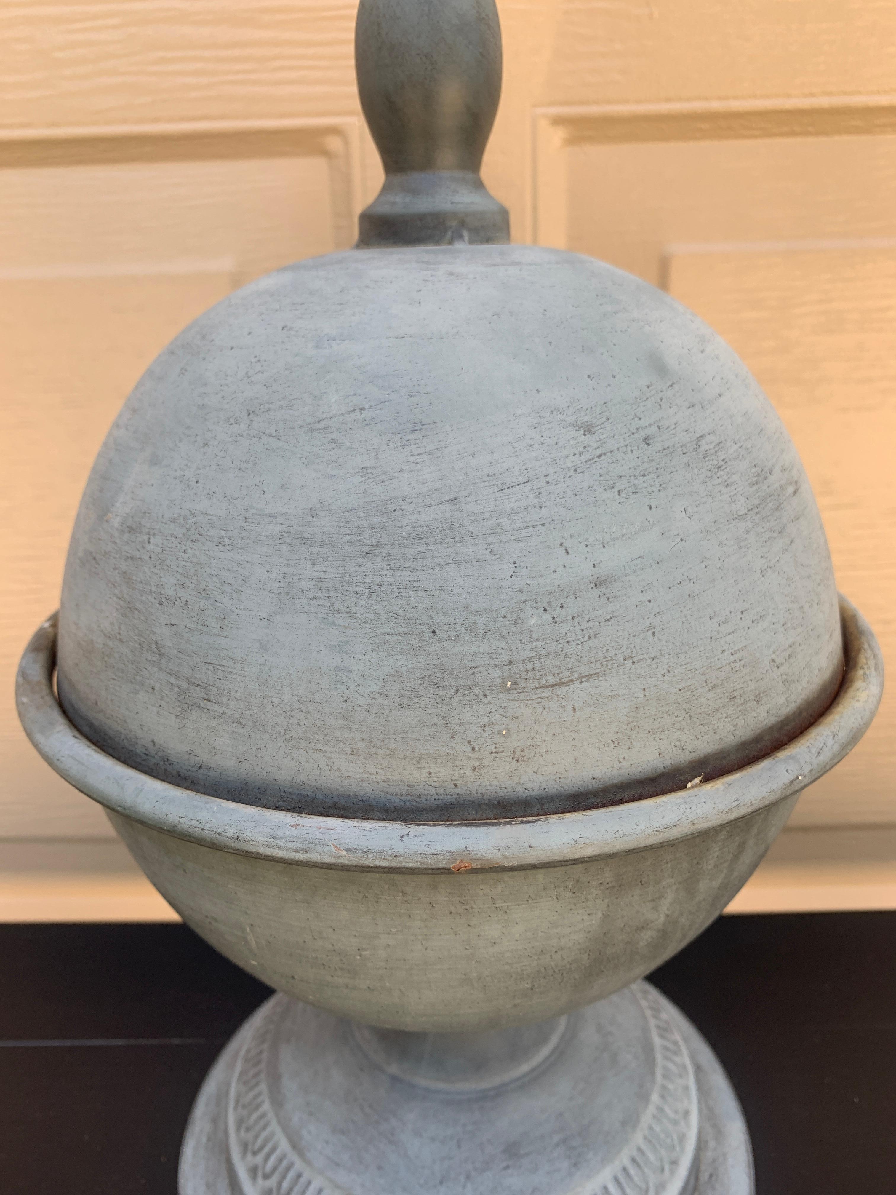 20th Century Vintage Classical Metal Orb Garden Finial For Sale