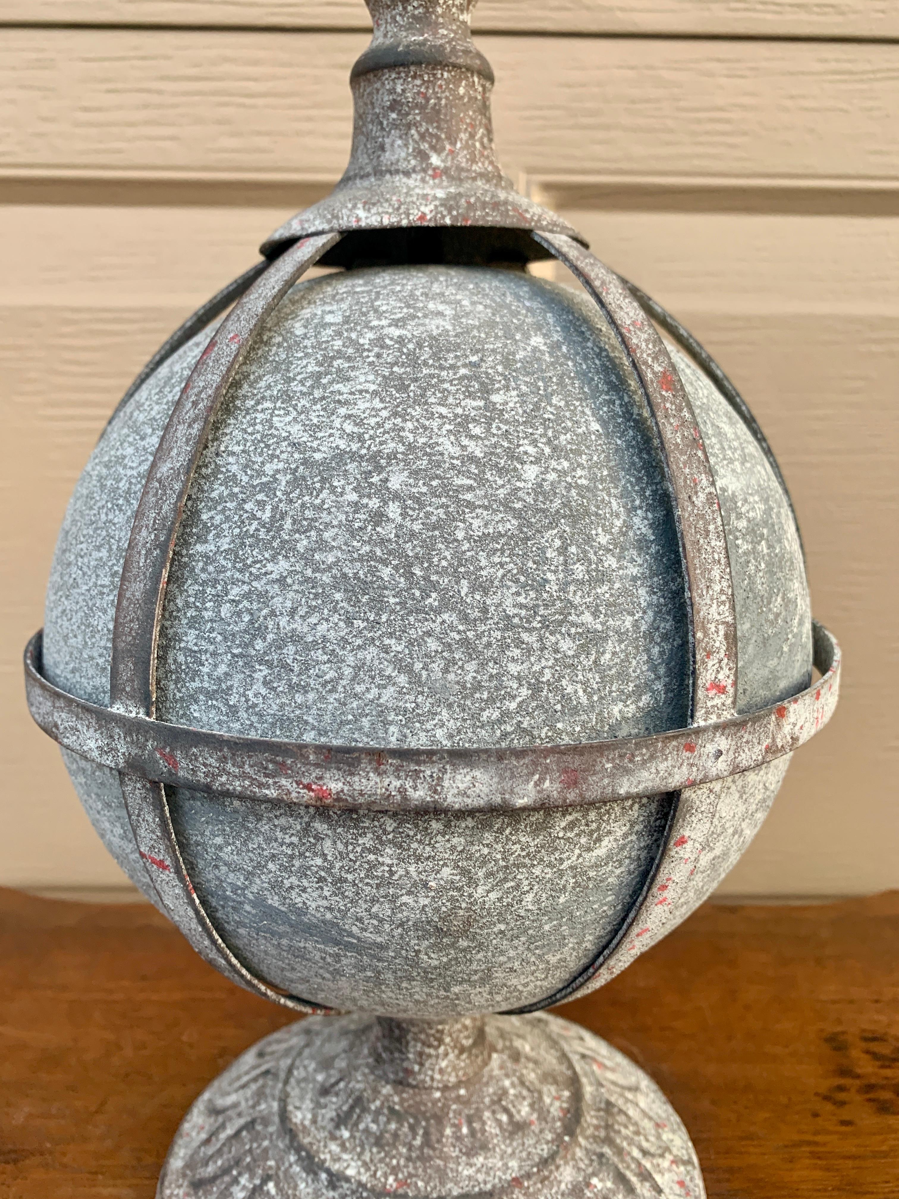 Vintage Classical Metal Orb Garden Finial For Sale 1