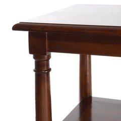 Vintage Classical Oak Long Table With Roman Column-Form Legs & Shelf C1940