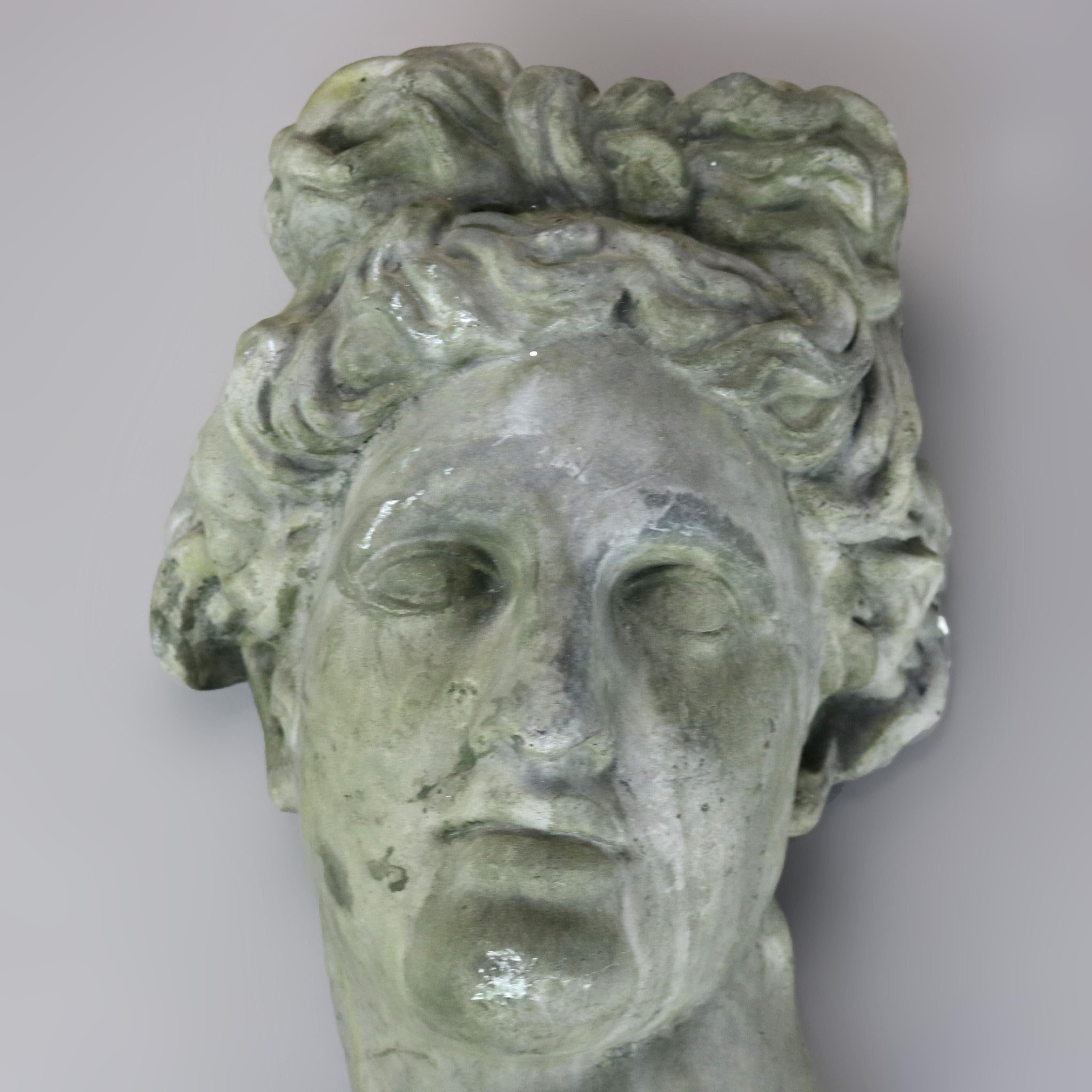 Intonaco Scultura da parete in gesso classico vintage, Testa del David di Michelangelo C1930 in vendita