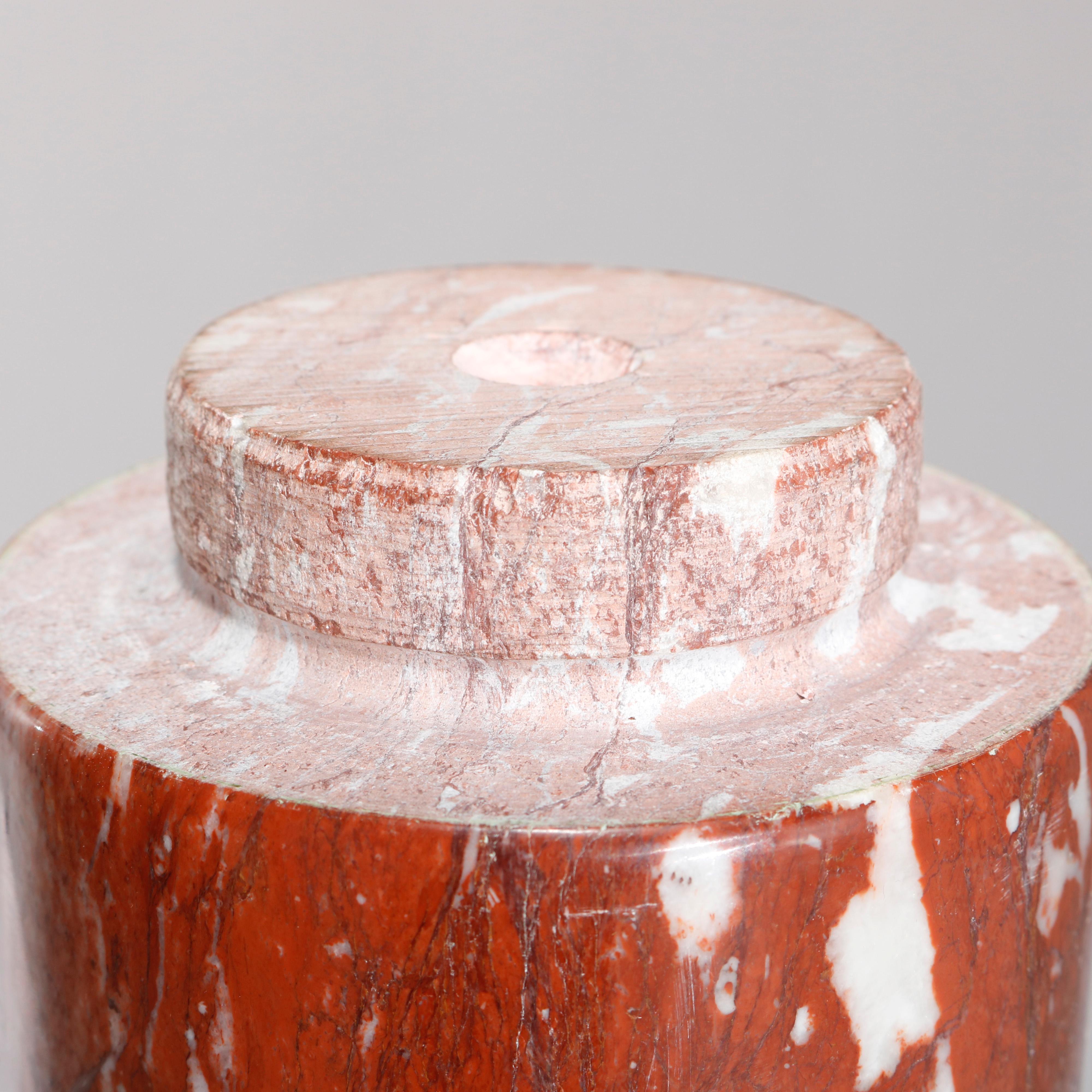 Vintage Classical Rouge Marble Sculpture Display Pedestal, 20th Century 2