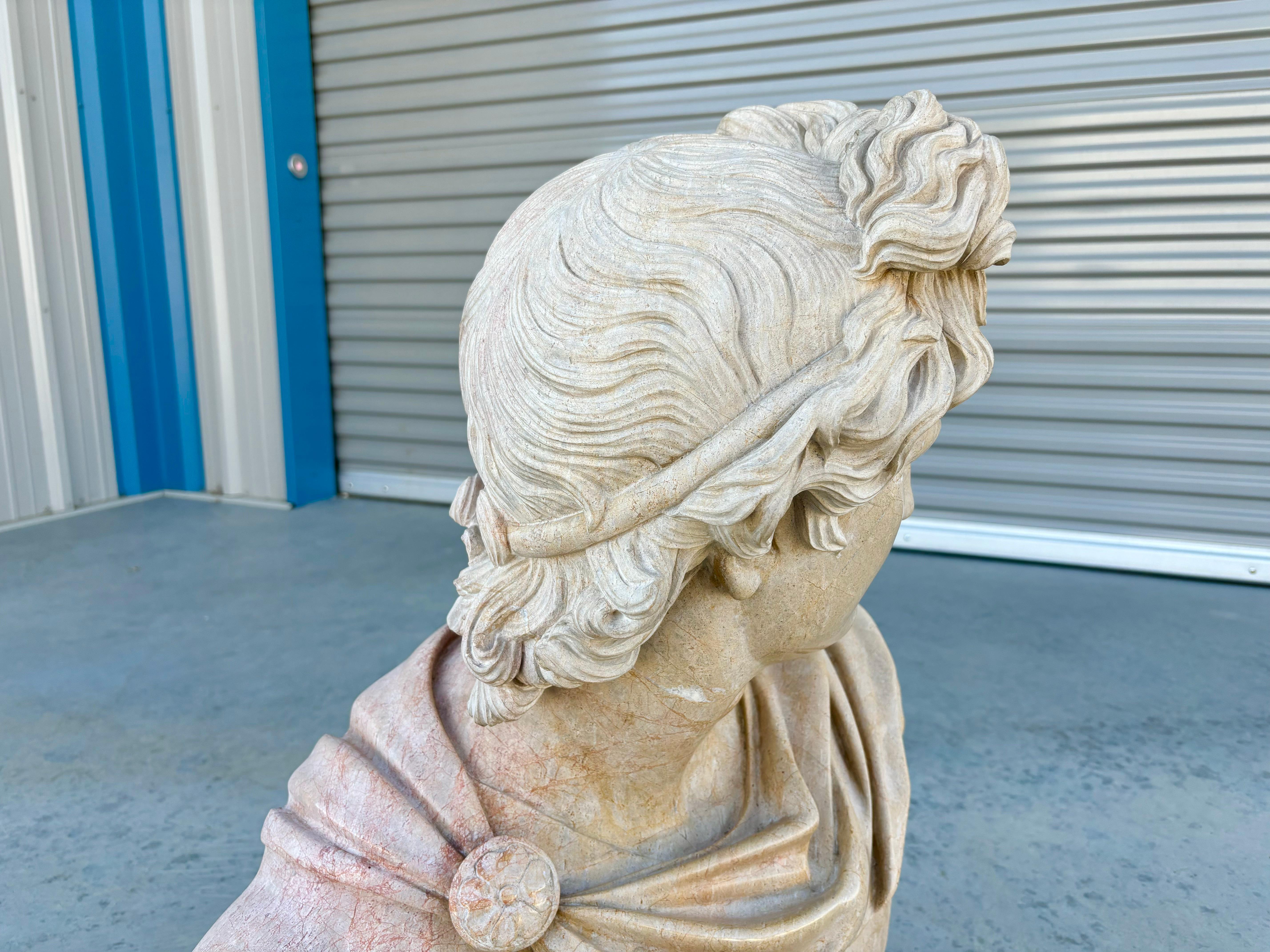 Vintage Classical Style Marble Bust of Apollo For Sale 5