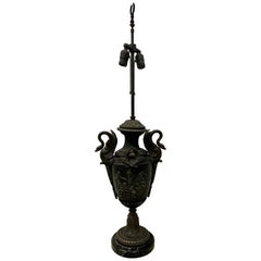 Vintage Classical Urn Cast Metal Table Lamp, circa 1940s