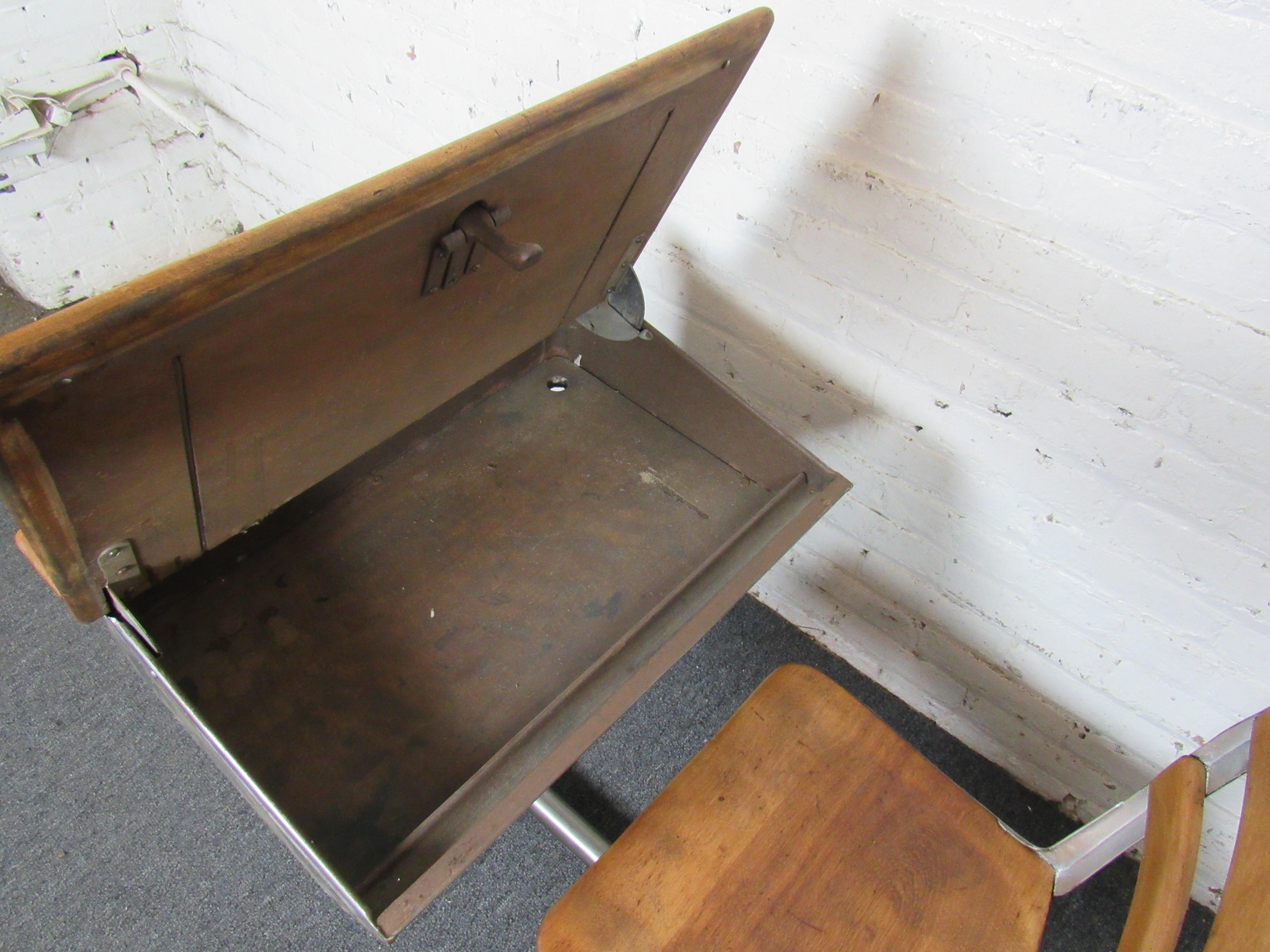 Mid-Century Modern Vintage Classroom Desk For Sale