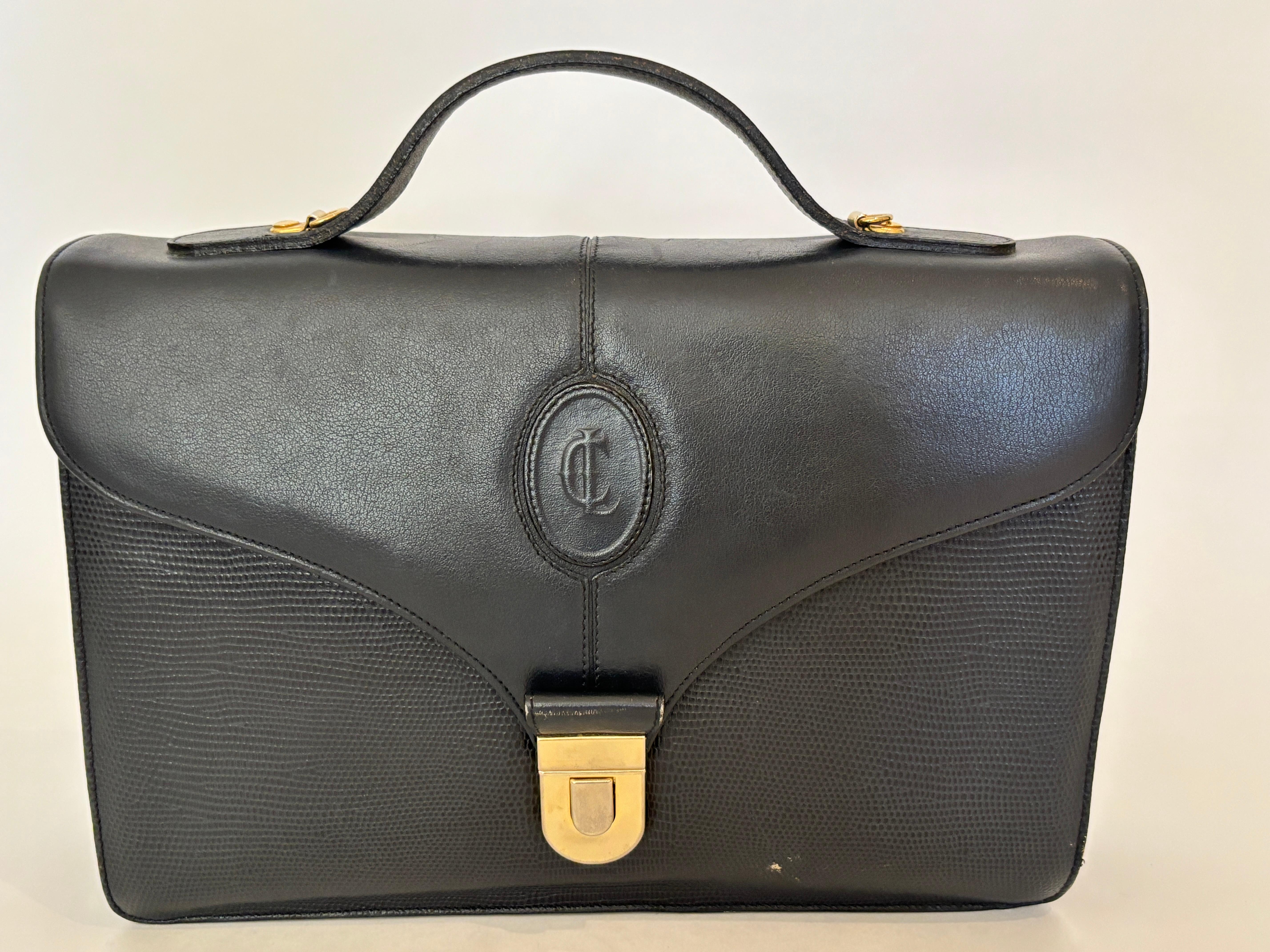 Vintage Claude Gerard Paris Made in France Schwarz Leder Crossbody Geldbörse im Angebot 6