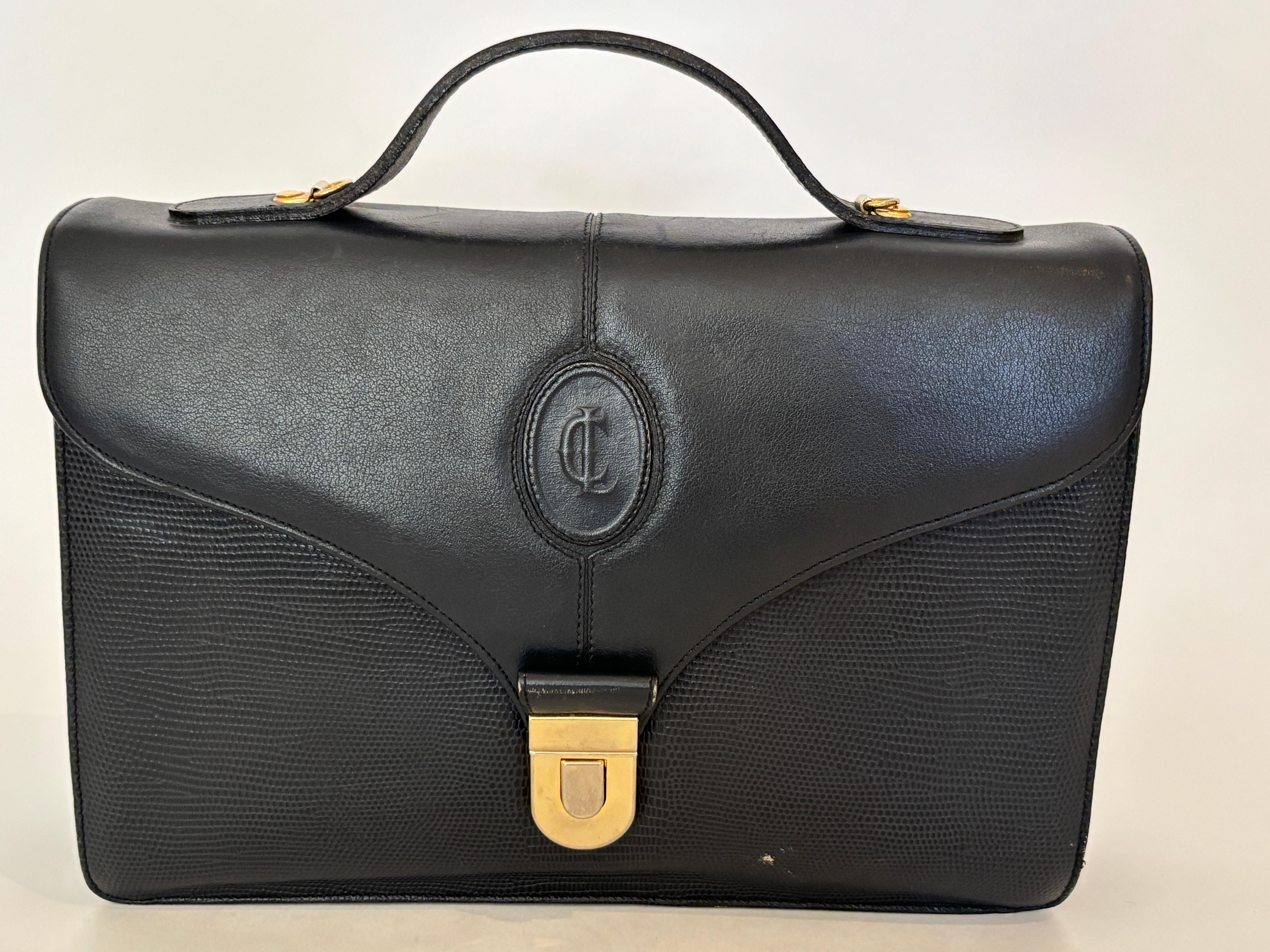Vintage Claude Gerard Paris Made in France Schwarz Leder Crossbody Geldbörse für Damen oder Herren im Angebot