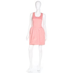 Vintage Claude Montana 1980s Peach Zip Front Cotton Mini Dress