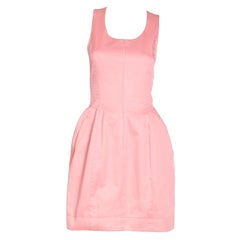 Vintage Claude Montana 1980s Peach Zip Front Cotton Mini Dress