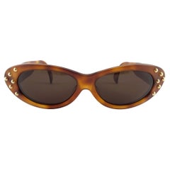 Vintage Claude Montana 580 053 Tortoise & Gold Accents Sunglasses 1989