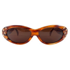 Occhiali da sole vintage Claude Montana 580 tartaruga e oro 1989
