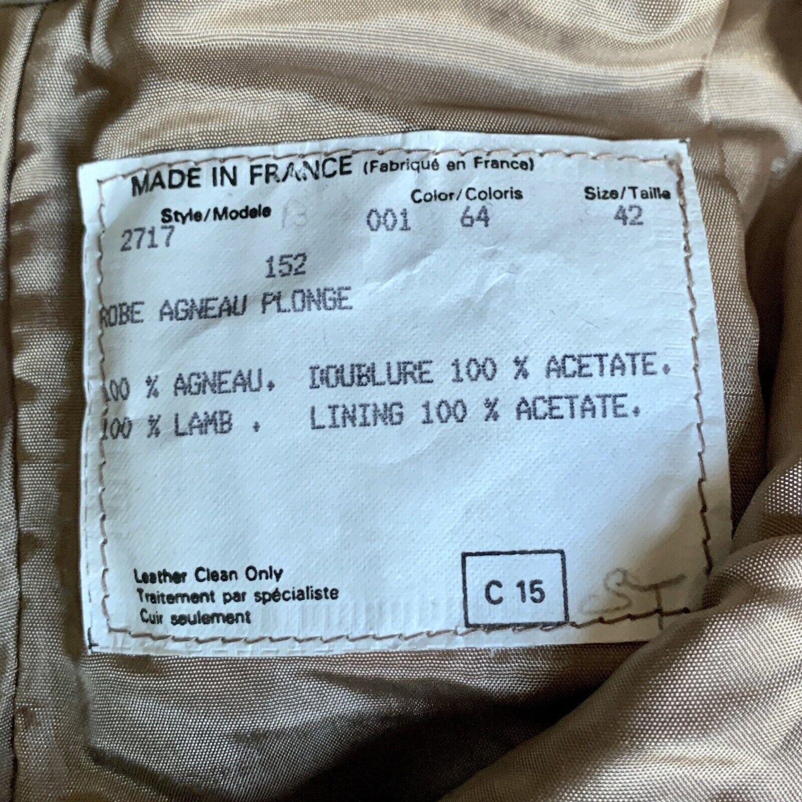 Vintage CLAUDE MONTANA 80s LAMBSKIN Leather Brown Dress Agneau PARIS France 42 For Sale 10