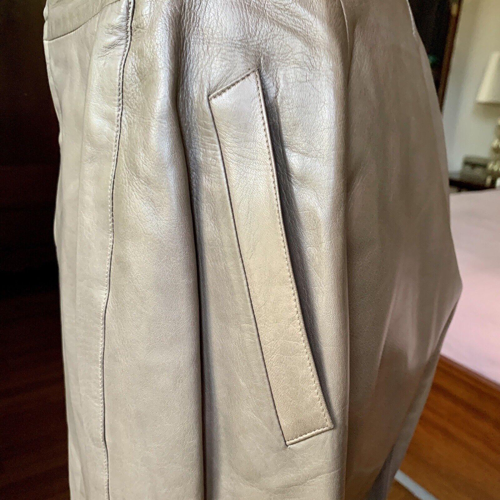 Vintage CLAUDE MONTANA 80s LAMBSKIN Leather Brown Dress Agneau PARIS France 42 For Sale 4