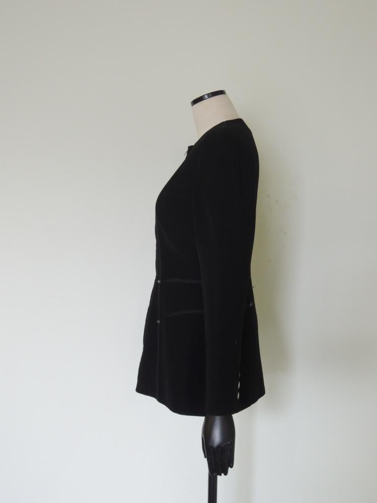 Vintage Claude Montana Black Form Fitting Zip Front Jacket  For Sale 4