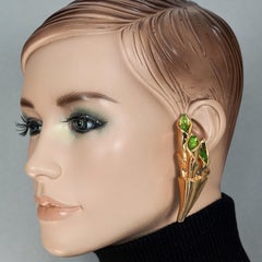 Vintage CLAUDE MONTANA for Claire DEVE Green Stones Bouquet Earrings