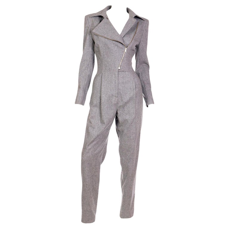 Vintage Claude Montana Heather Grey Wool One Piece Jumpsuit w Zipper  Details For Sale at 1stDibs | claude heather