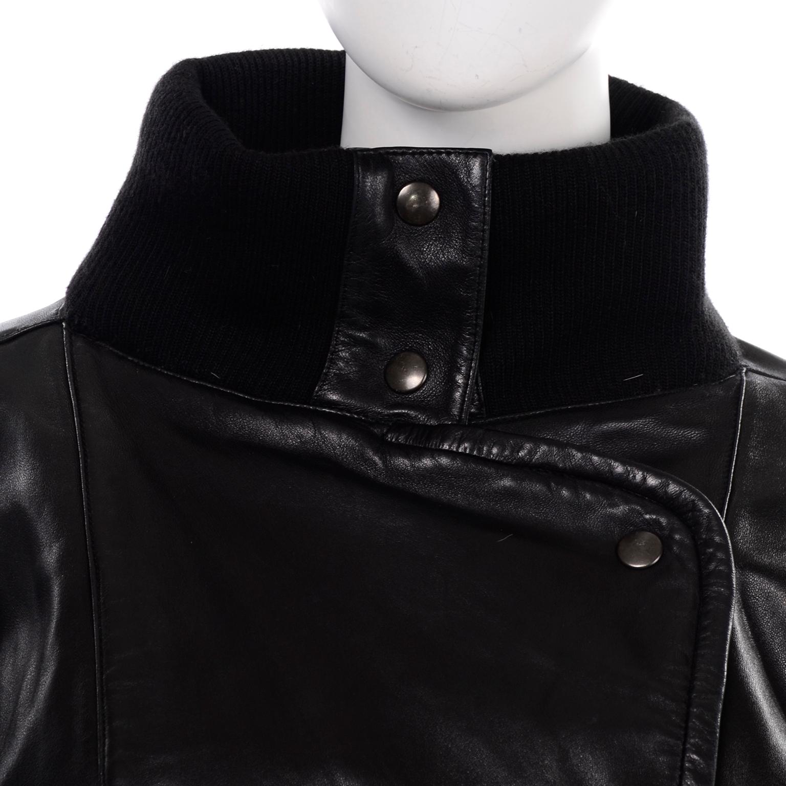 1985 F/W Vintage Claude Montana Ideal Cuir Schwarz Lederjacke W Pony Haar 8
