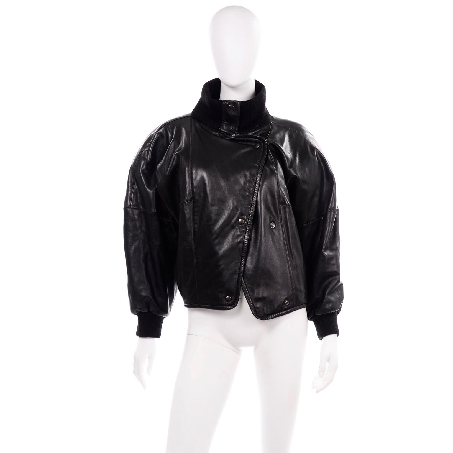 1985 F/W Vintage Claude Montana Ideal Cuir Schwarz Lederjacke W Pony Haar im Zustand „Hervorragend“ in Portland, OR