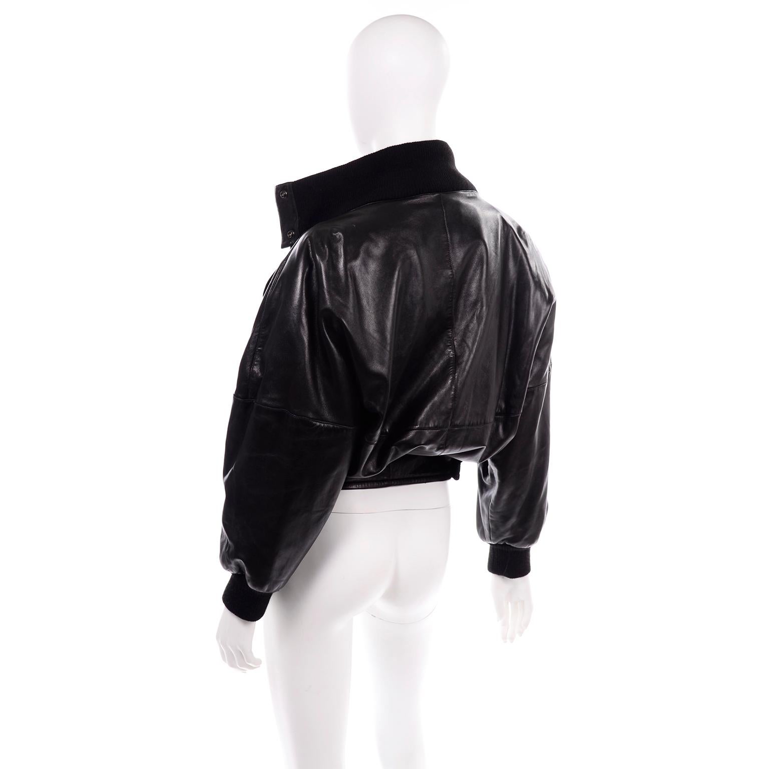 1985 F/W Vintage Claude Montana Ideal Cuir Schwarz Lederjacke W Pony Haar 4