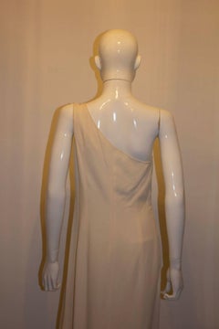 Robe en crêpe asymétrique Vintage Claude Montana