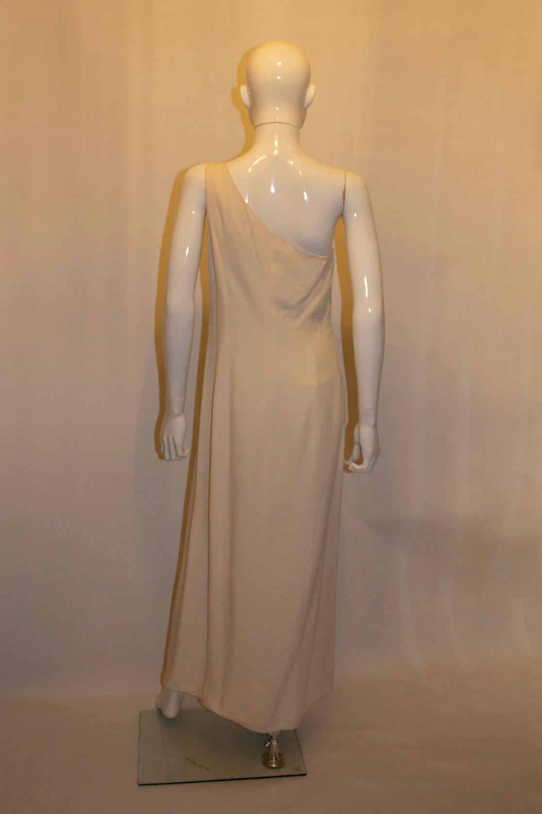 Vintage Claude Montana One Shoulder Crepe Gown In Good Condition For Sale In London, GB