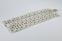 Vintage CLAUDE MONTANA Pour Marie Paris Geometric Articulated Silver Cuff Bracel