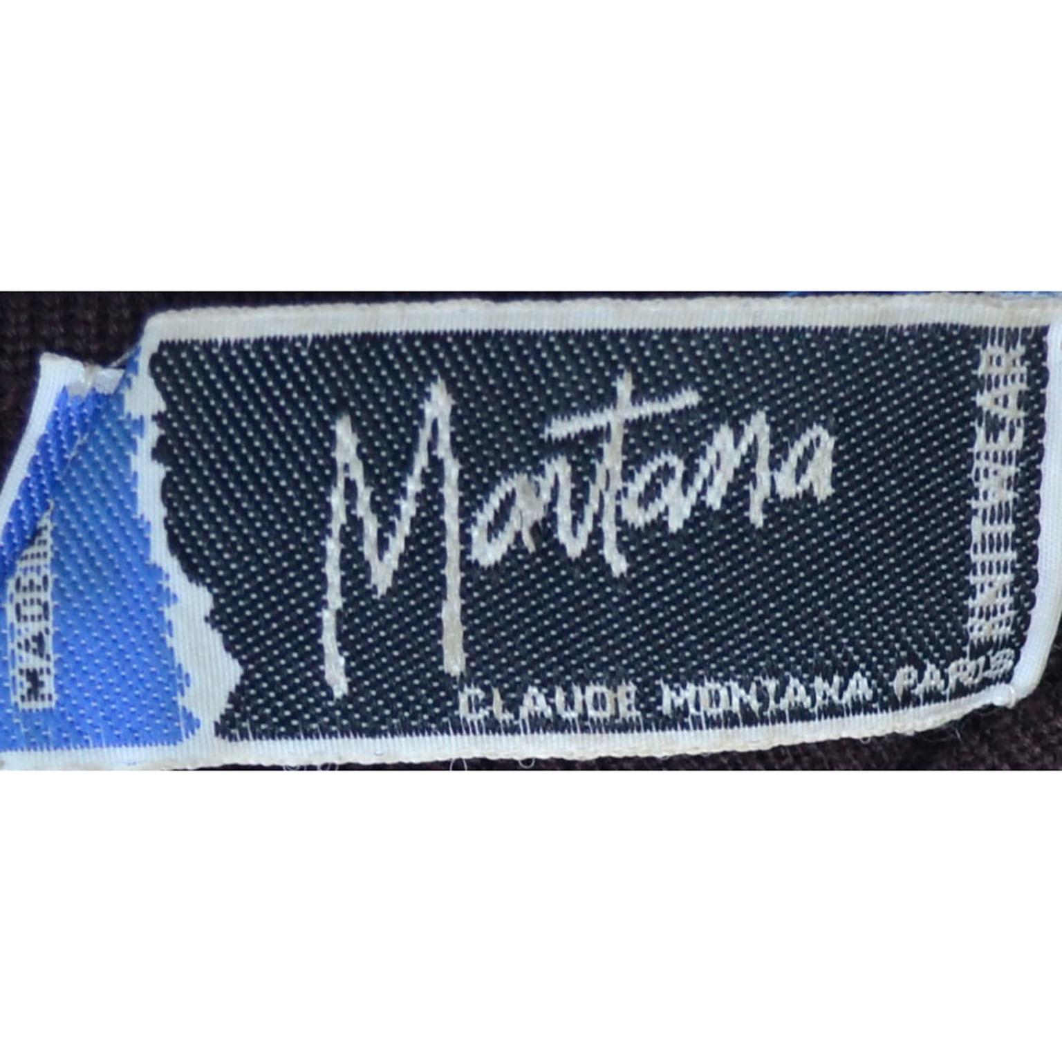 Claude Montana - Pull haut vintage avec écharpe portefeuille attachée en vente 3