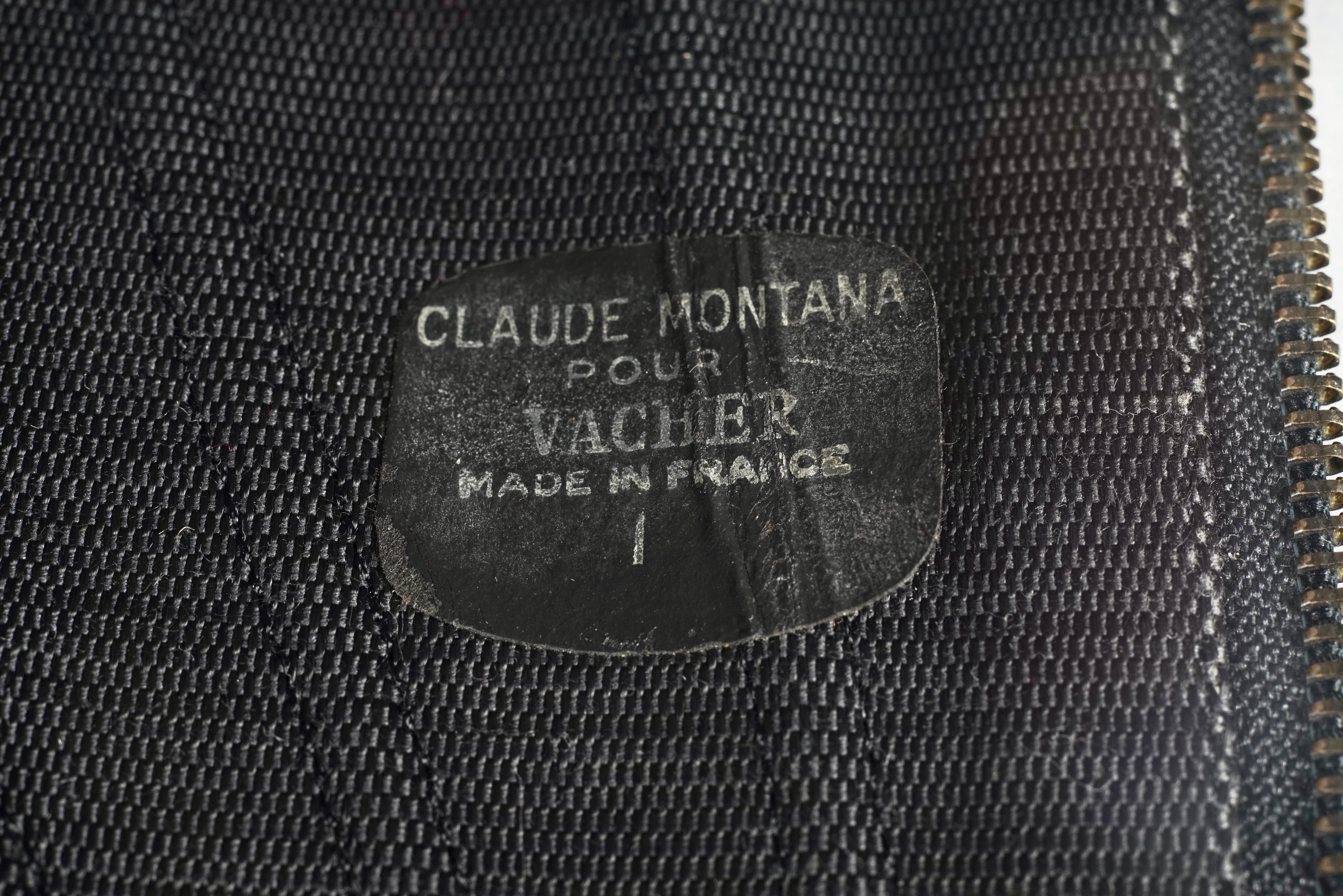 Vintage CLAUDE MONTANA Wide Black Patent Leather Elastic Corset Obi Belt 3