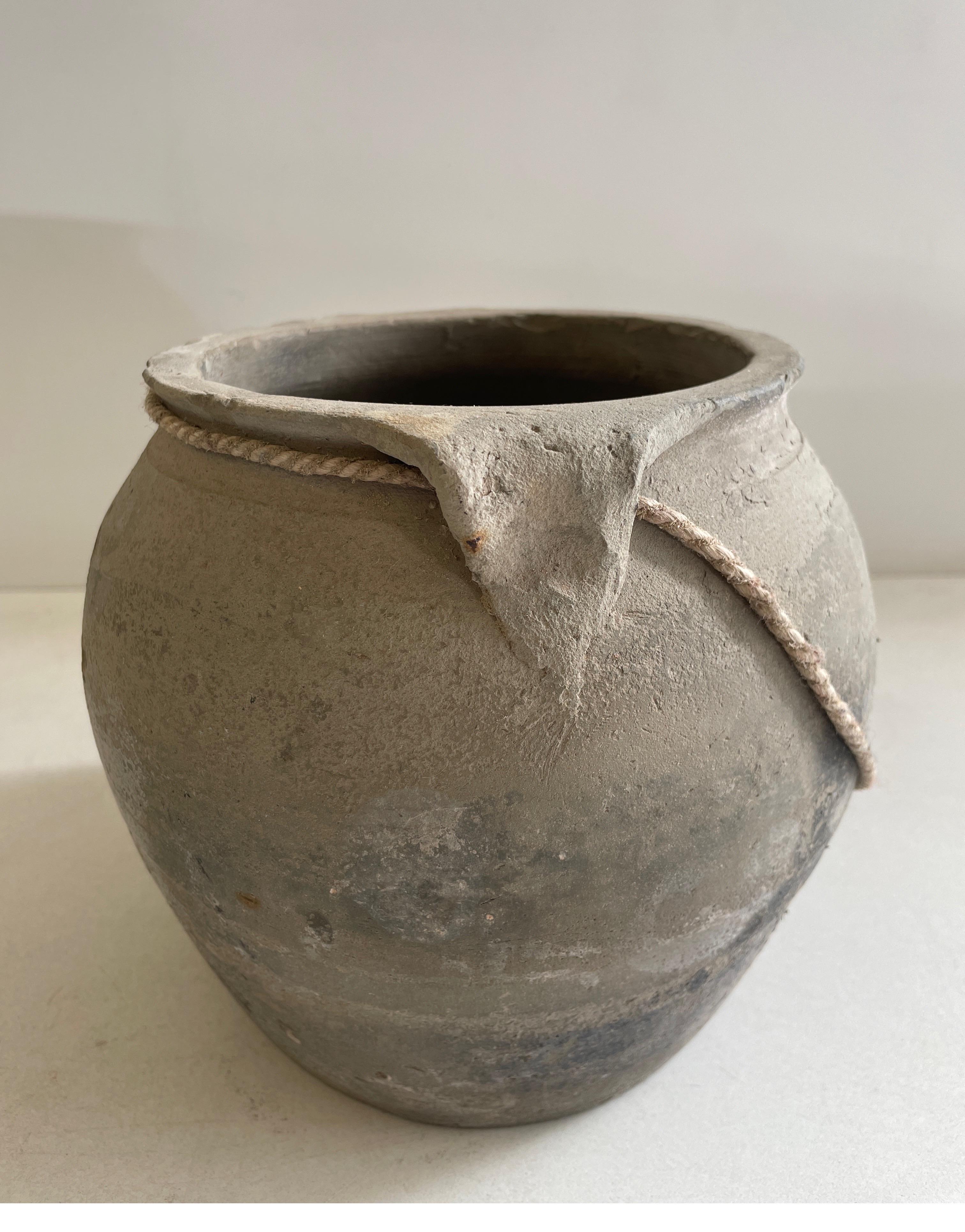 Vintage Matte oil pots Pottery beautifully rich in character, this vintage oil pot adds just the right amount of texture + warmth where you need it. Stunning matte finish with warm earthy gray, and mixed tones. Each piece is uniquely special with