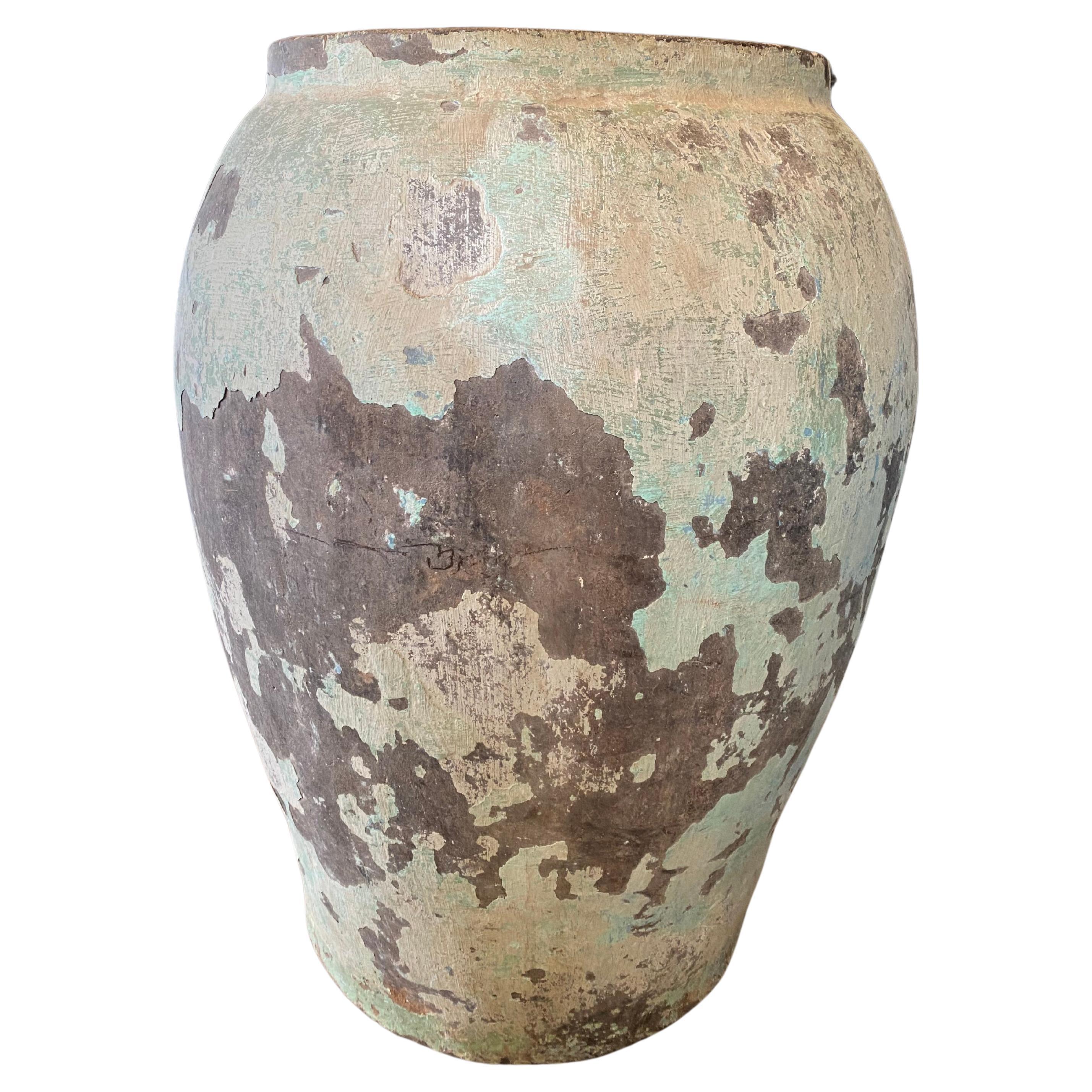 Vintage clay pot with original patina 