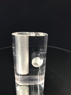 Jarrón acrílico transparente vintage, Italia