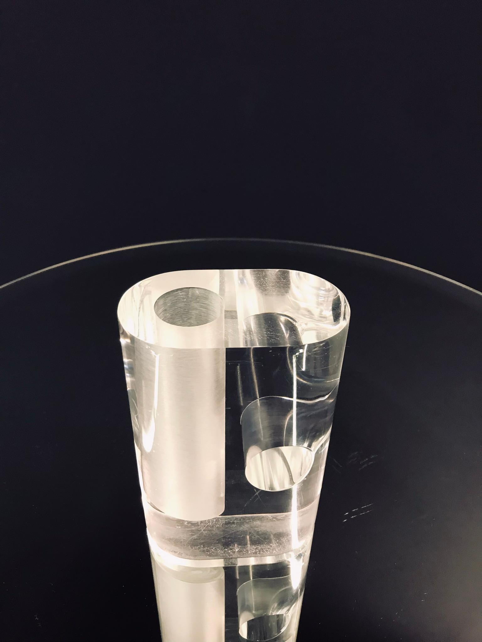 Fatto a mano Vaso acrilico trasparente vintage, Italia in vendita