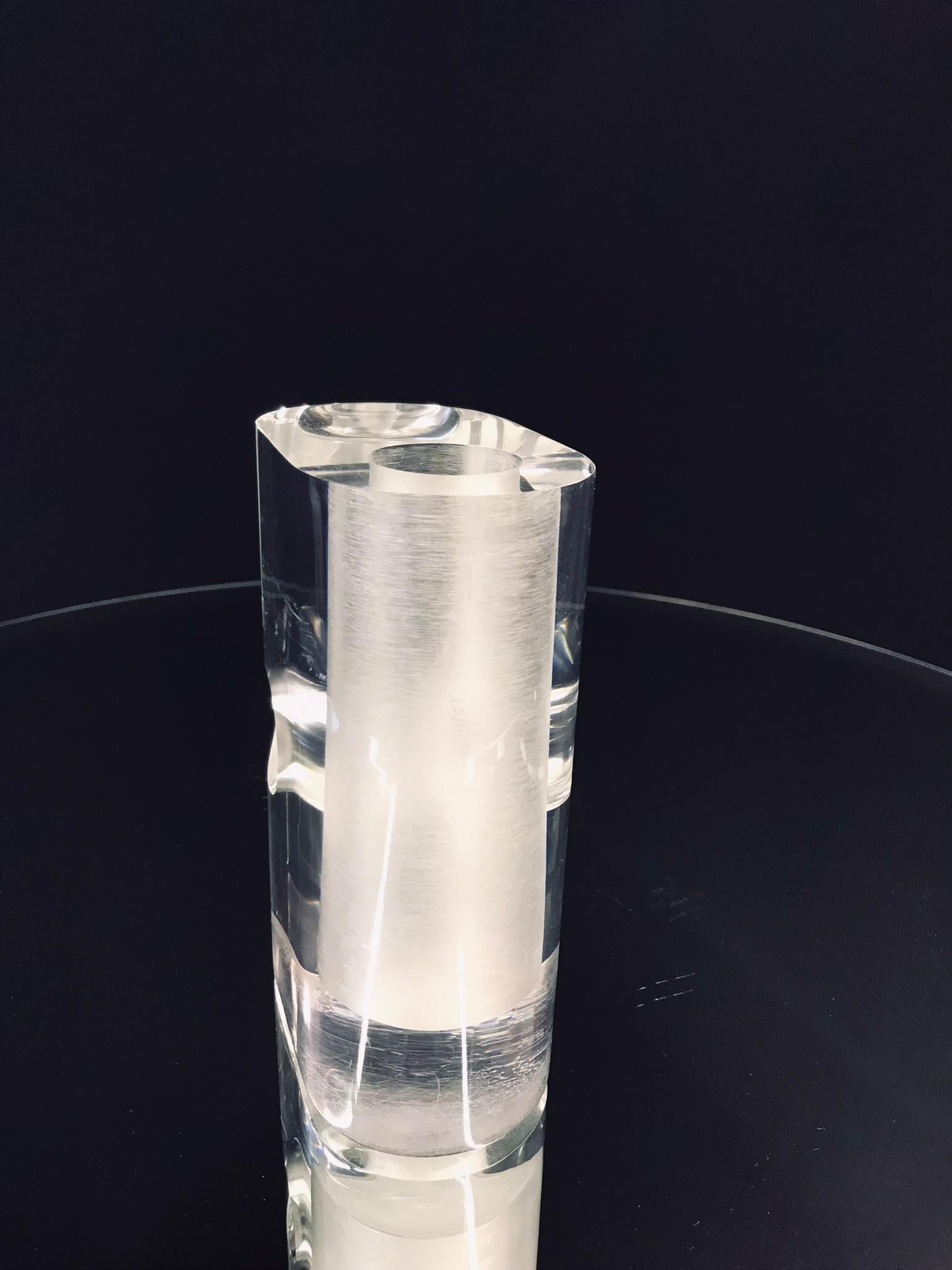20th Century Vintage Clear Acrylic Vase, Italy For Sale