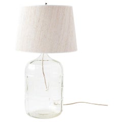 Antique Clear Carboy Lamp with Whitewashed Grasscloth Shade