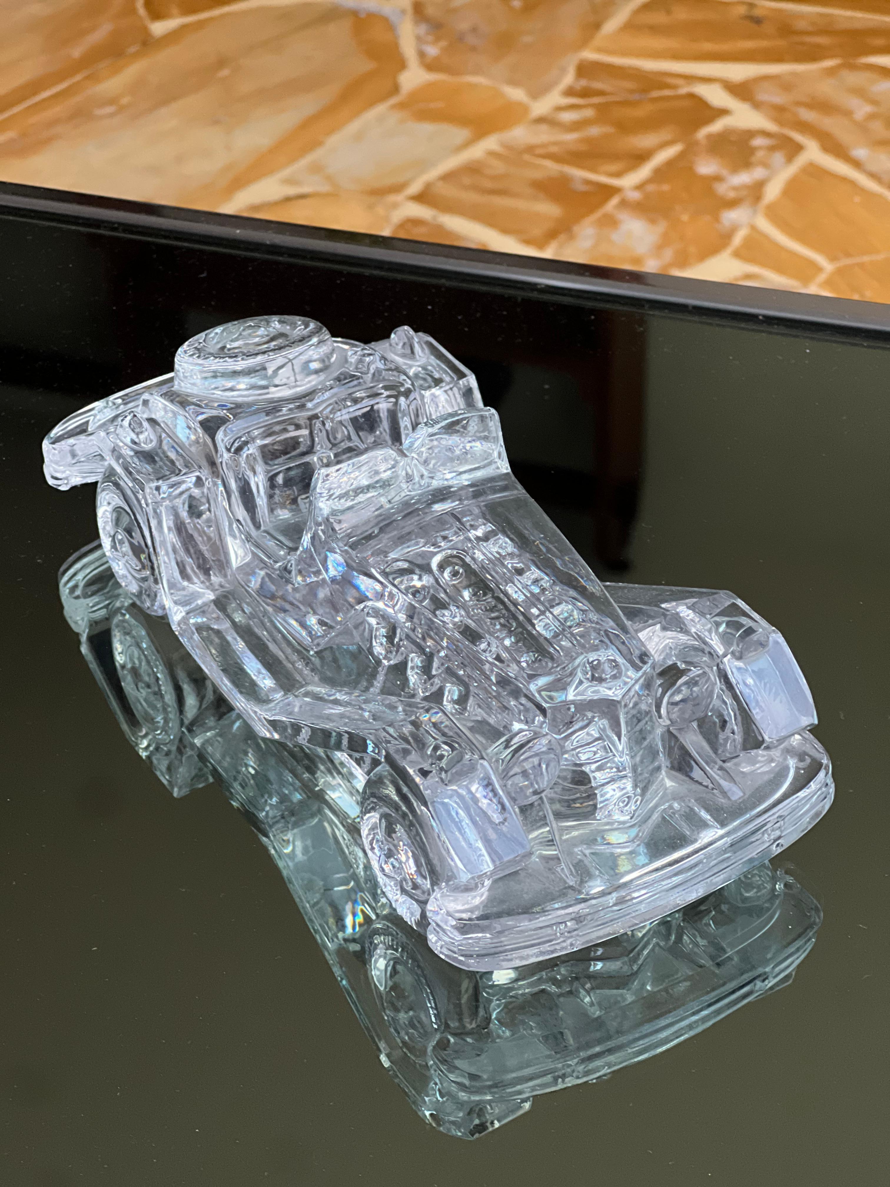 Vintage Clear Crystal Mg Roadster Dekoratives Modell Auto/Briefbeschwerer aus klarem Kristall, Vintage im Angebot 5