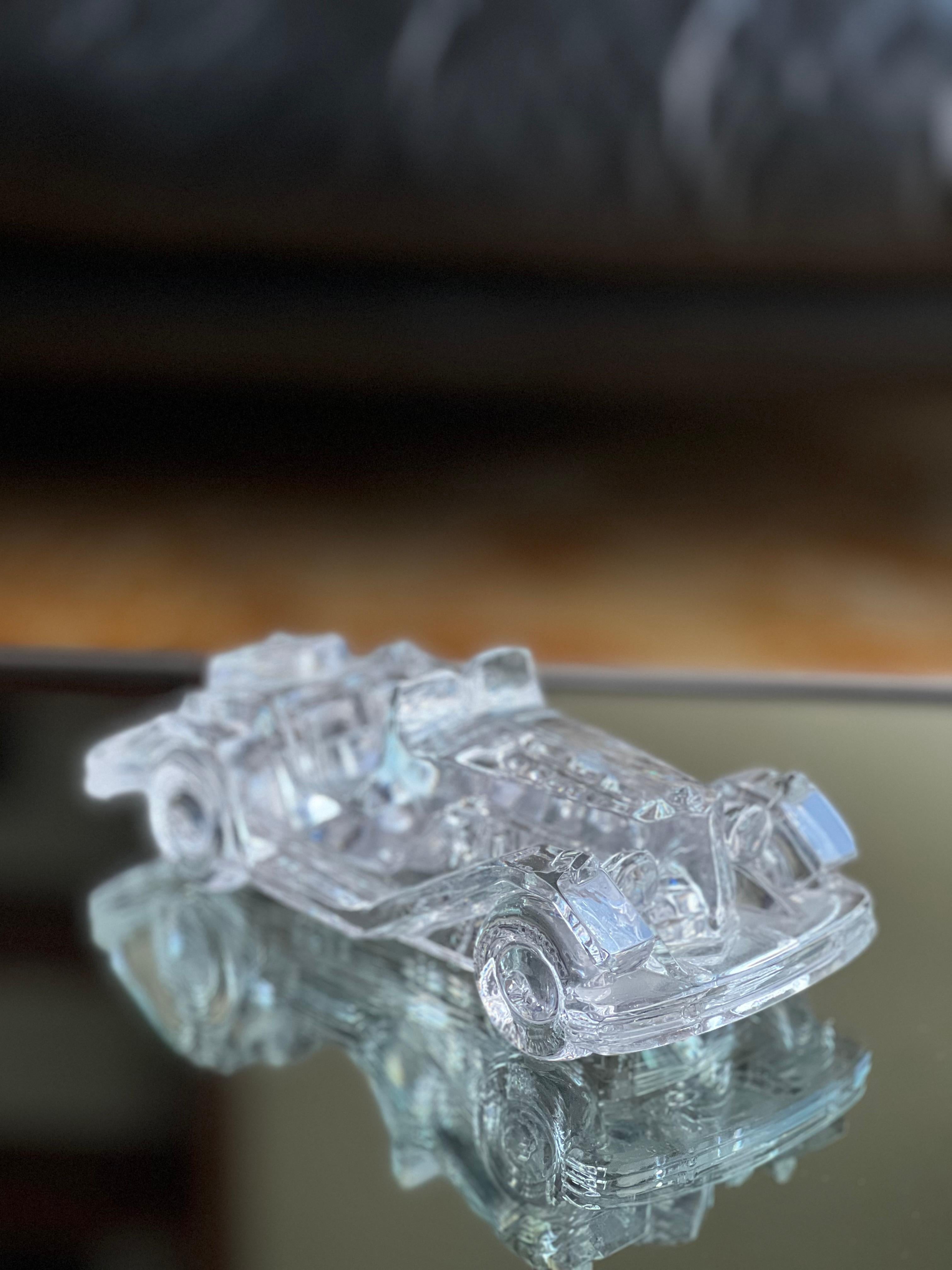 Vintage Clear Crystal Mg Roadster Dekoratives Modell Auto/Briefbeschwerer aus klarem Kristall, Vintage im Angebot 6