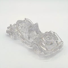 Vintage Clear Crystal Mg Roadster Decorative Model Car / Paperweight