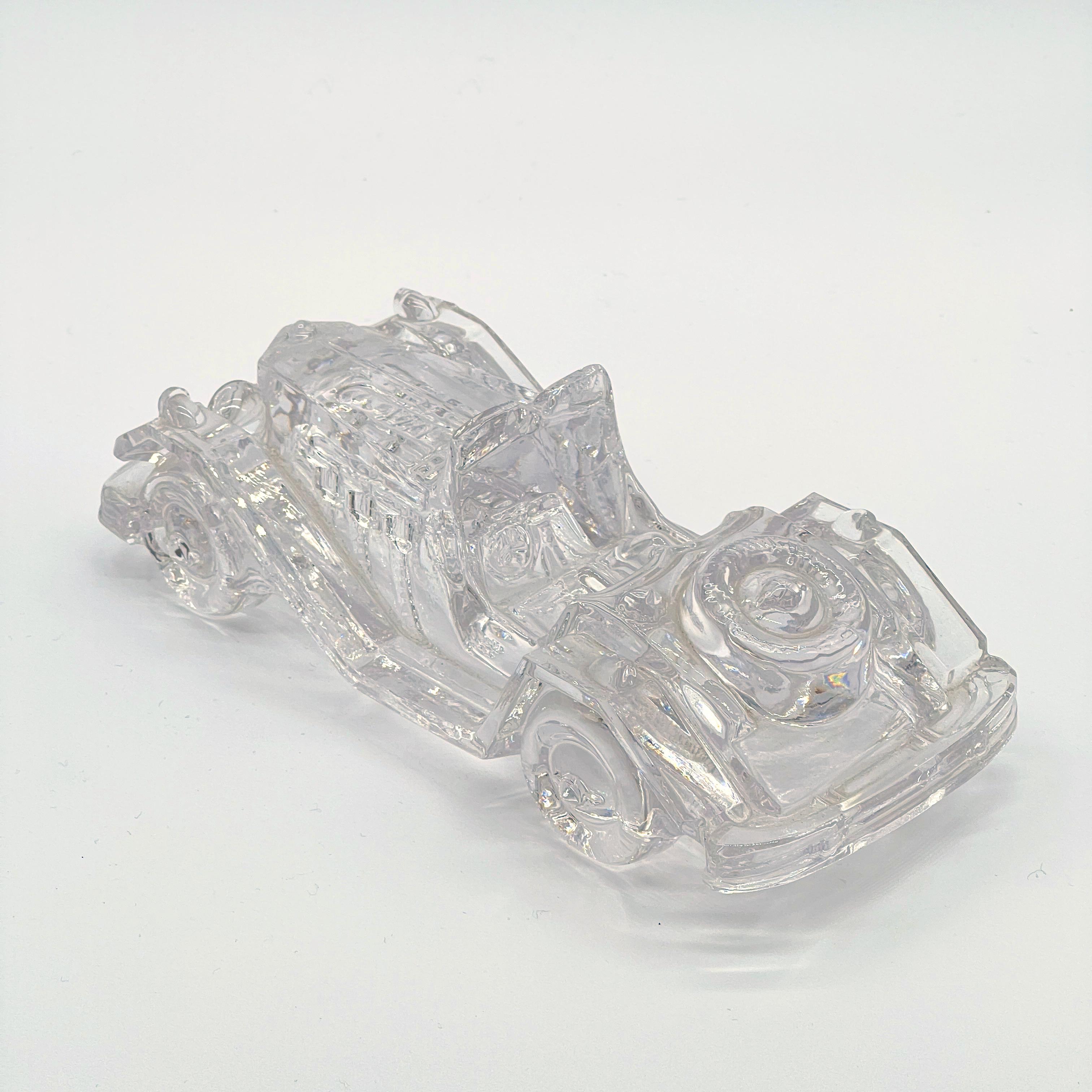 Vintage Clear Crystal Mg Roadster Dekoratives Modell Auto/Briefbeschwerer aus klarem Kristall, Vintage (Italienisch) im Angebot