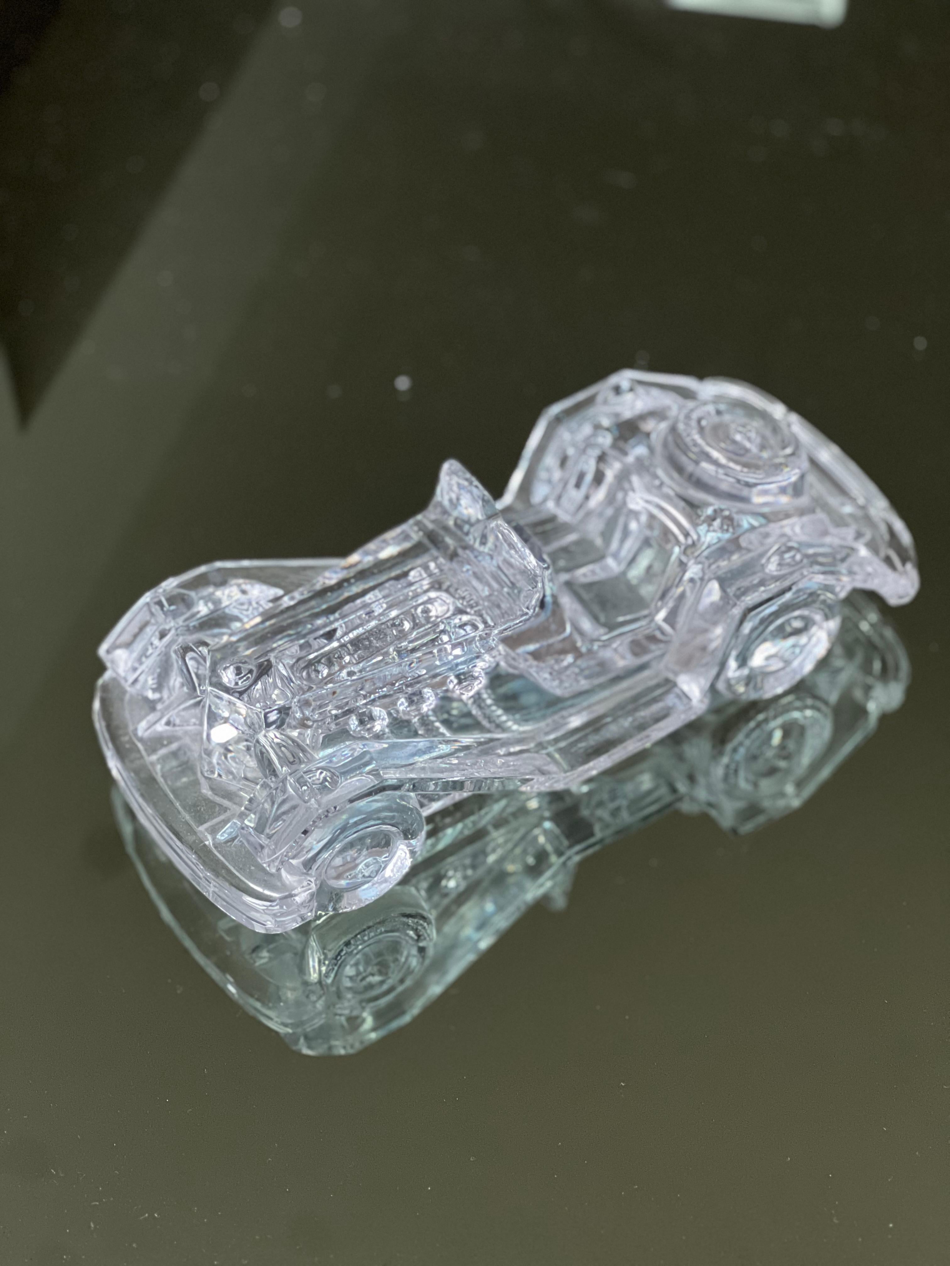 Vintage Clear Crystal Mg Roadster Dekoratives Modell Auto/Briefbeschwerer aus klarem Kristall, Vintage im Angebot 4