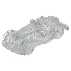 Vintage Clear Crystal Mg Roadster Decorative Model Car / Paperweight