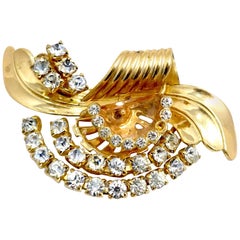 Vintage Clear Crystals Brooch