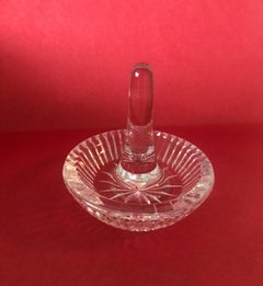 Porte-anneaux vintage en cristal taillé transparent