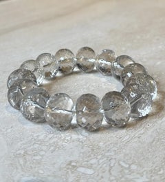 Vintage Clear Faceted Quartz Stretch Bracelet