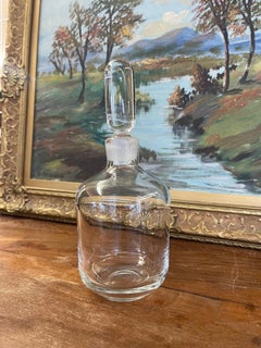 Vintage Clear Glass Apothecary Bottle with Ground Stopper
