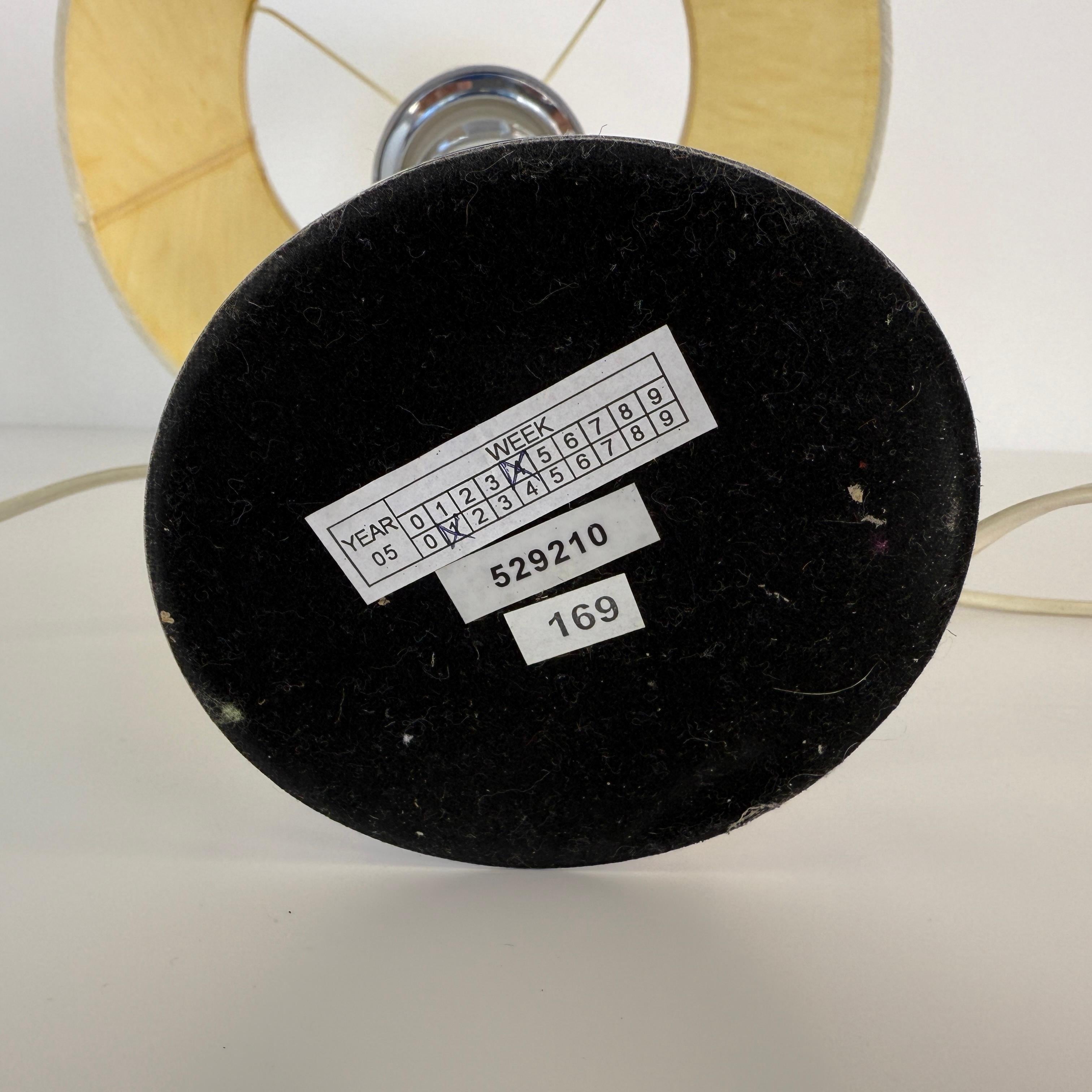 Aluminum Vintage Clear Glass Column Table Lamps – A Pair For Sale