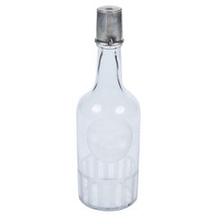 Retro Clear Glass Decanter with Etched Moon, by Hawkes