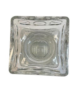 Jarrón vintage de cristal transparente Riihimaki, Tamara Aladin