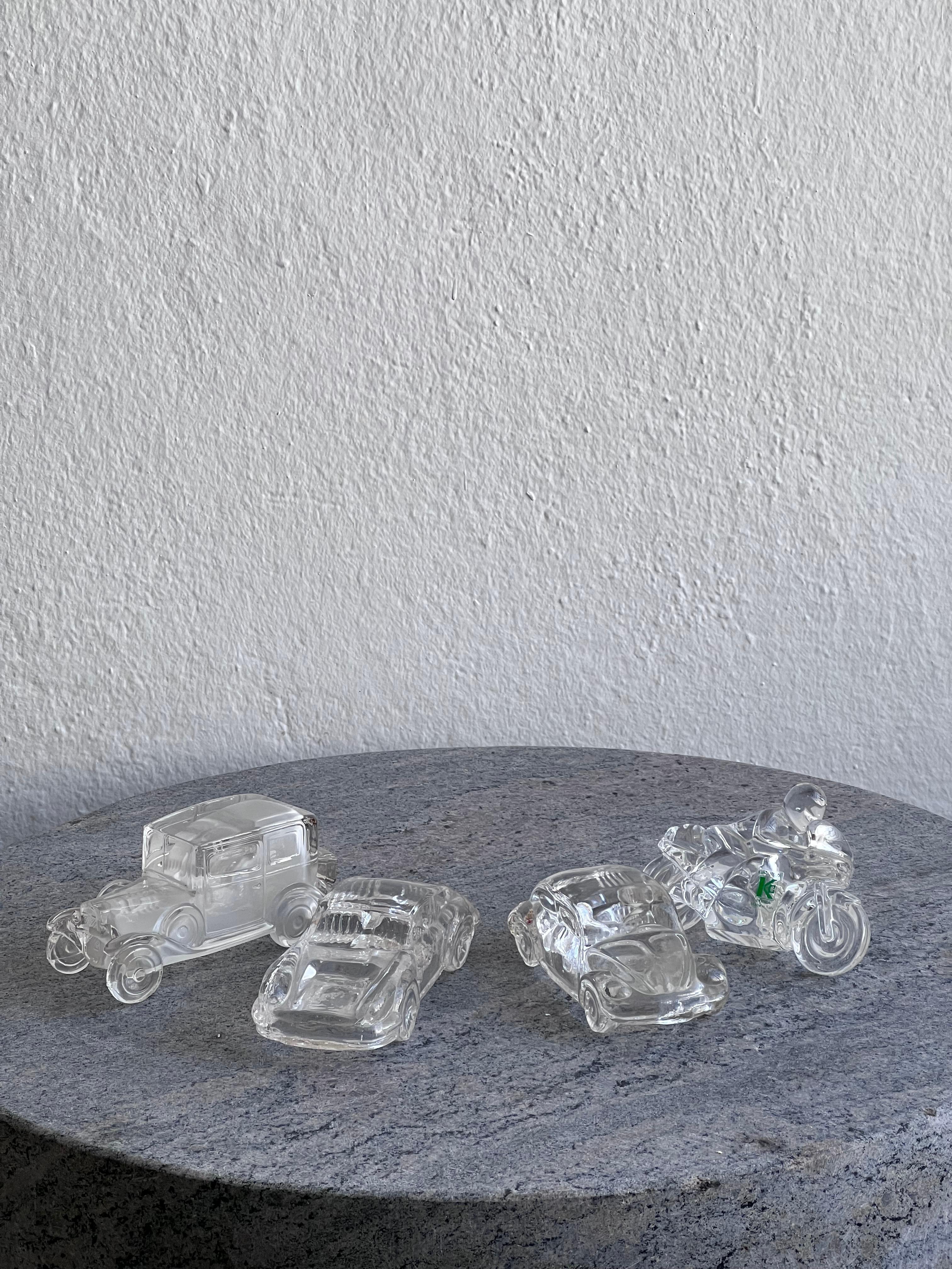 italien Sculpture vintage en verre transparent d'une Porsche 911 Classic, Racing Car Memorabilia en vente