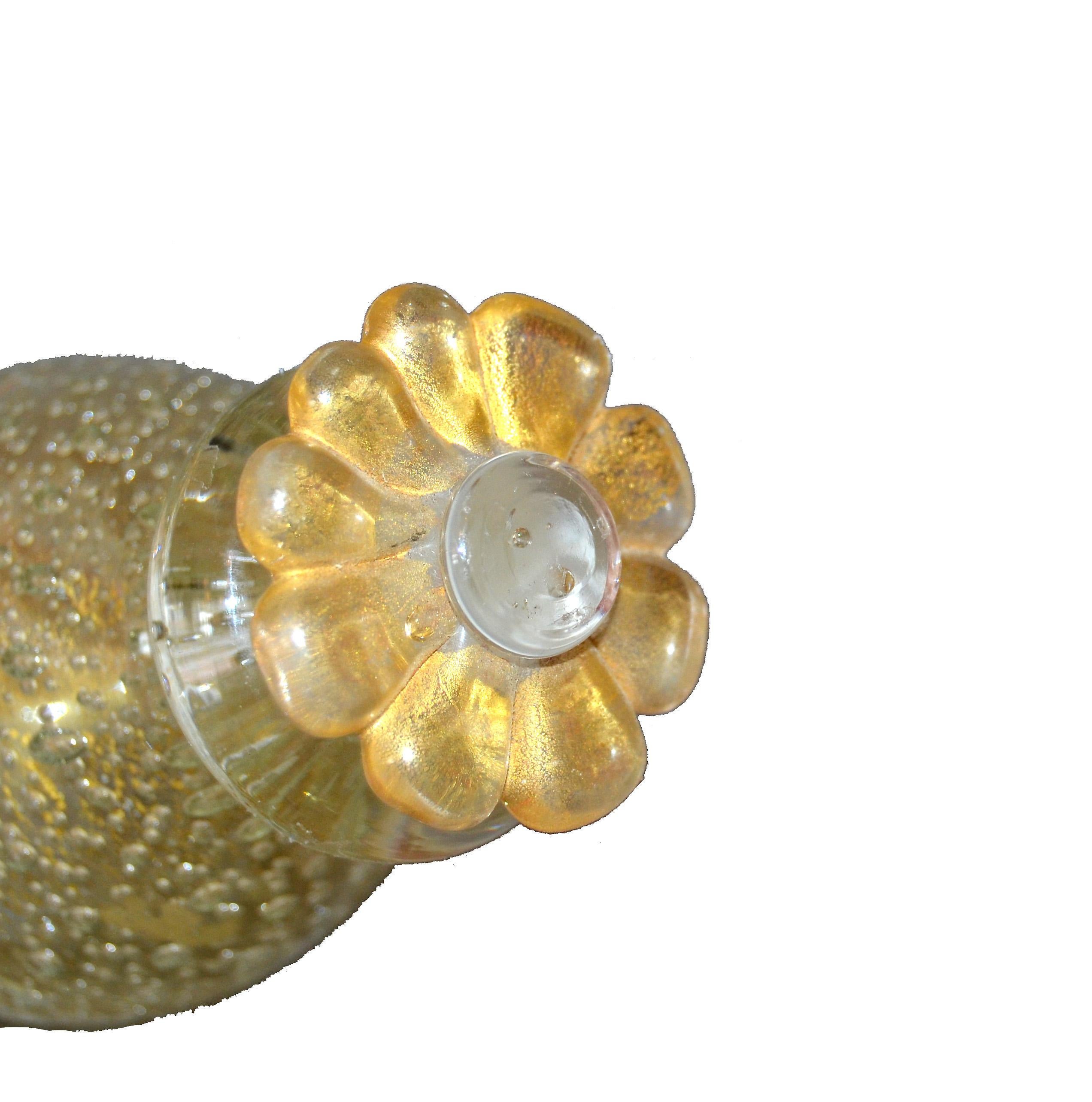 Vintage Clear und Gold Dust Controlled Bubbles Murano Kunstglas Parfümflasche (Italienisch)