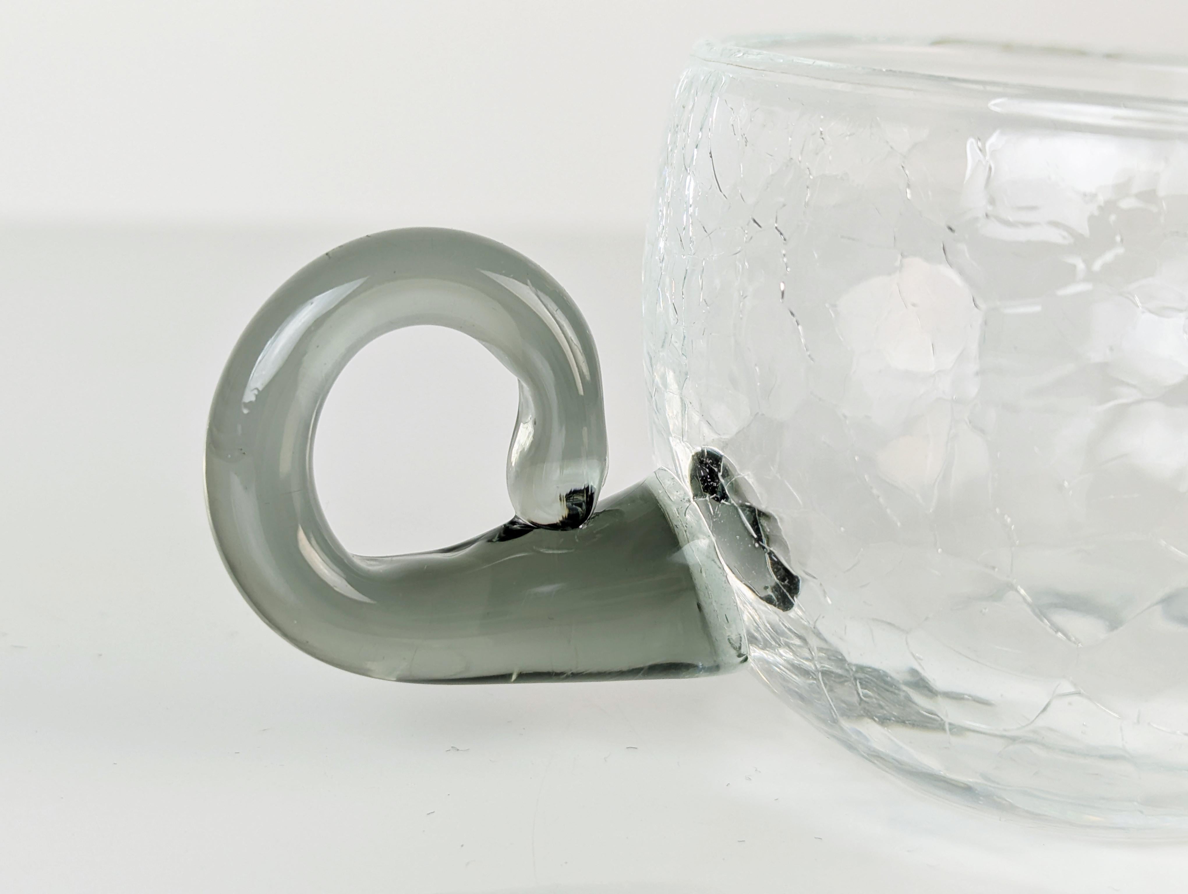 Juego de ponche vintage de cristal transparente y gris de los años 70 Era espacial en venta
