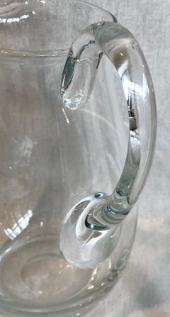 Vintage Clear Italian Blown Glass Pitcher
